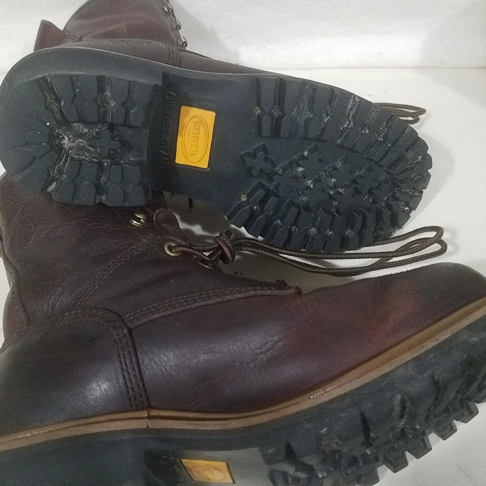 Carolina Work Boots Brown Leather Lace Up Oil Resistant Mens Size 9‎